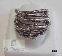 136 - Anel Folheado a Rodio com Zirconia Cubica